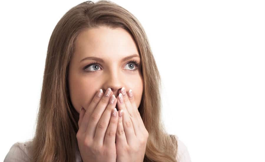 hands over mouth image