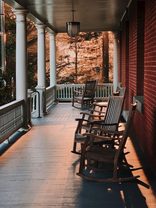 rocking chairs on porch image